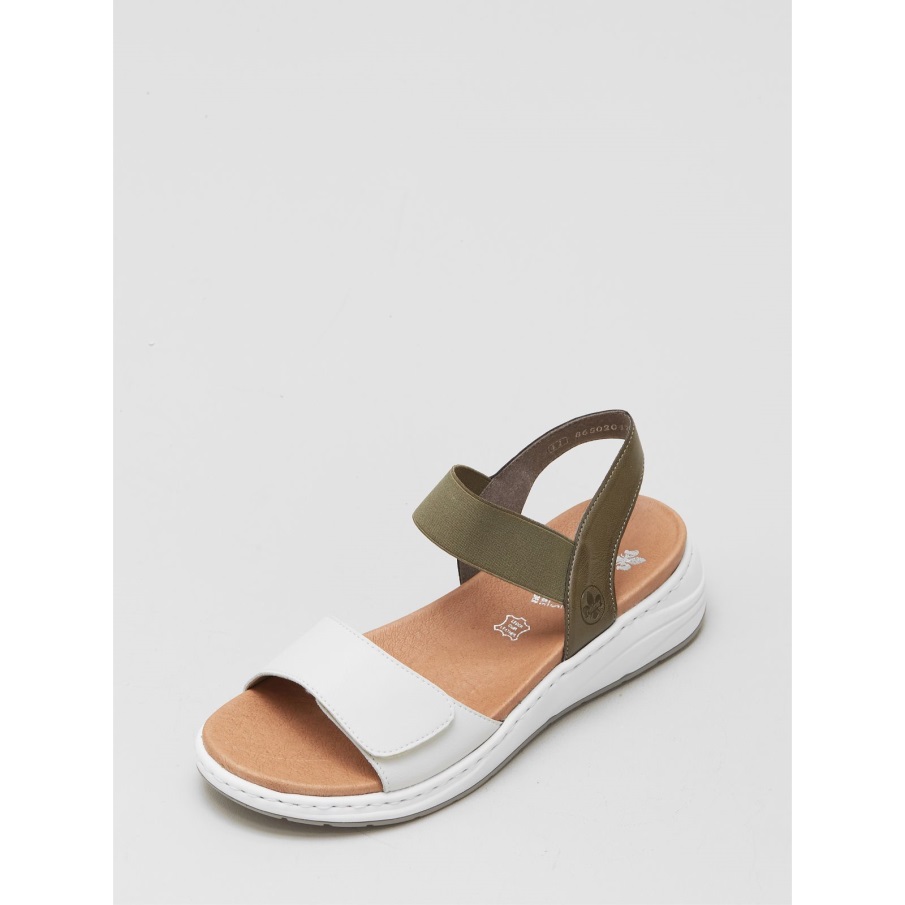 Witte Rieker Casual Sandaal Met Elastische Band