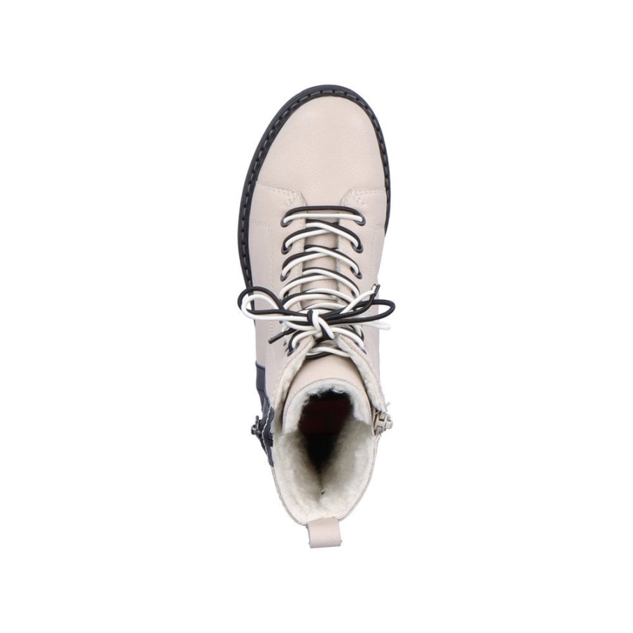 Beige Rieker 72016 Halflange Dameslaarzen