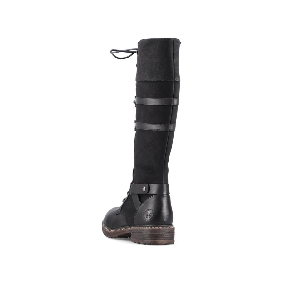 Black Rieker 94732 Women Knee High Boots