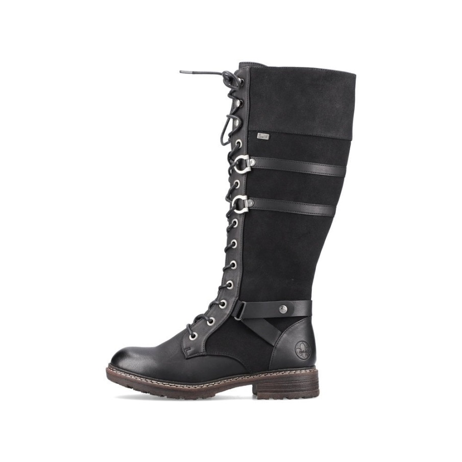 Black Rieker 94732 Women Knee High Boots