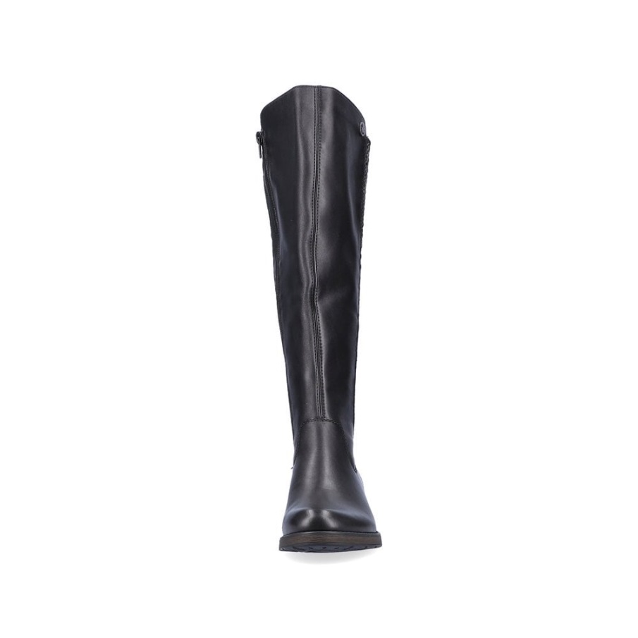 Zwarte Rieker Z9591 Dames Kniehoge Laarzen