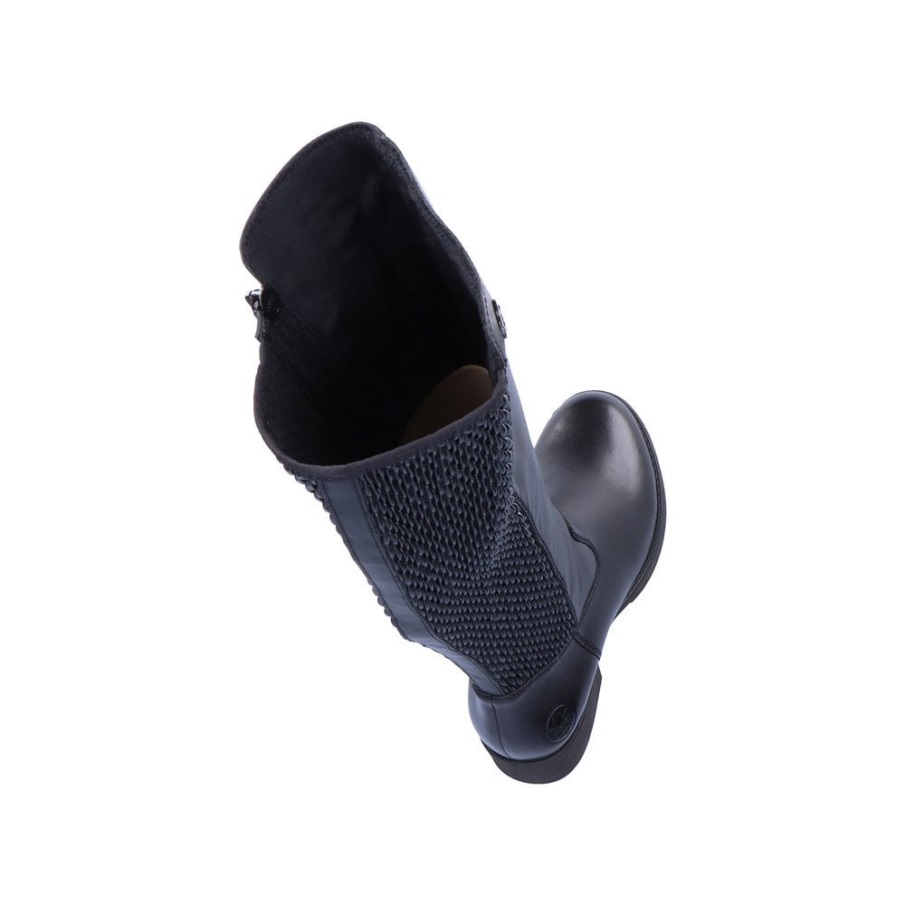 Zwarte Rieker Z9591 Dames Kniehoge Laarzen