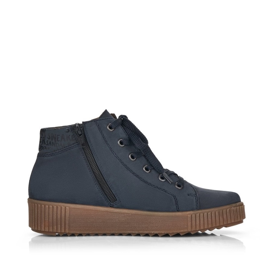 Blauwe Rieker M6434 Dameslaarzen