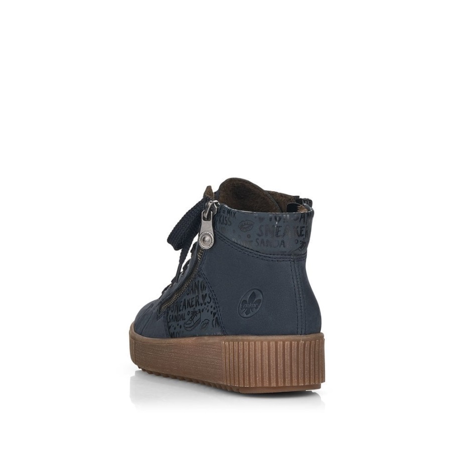 Blauwe Rieker M6434 Dameslaarzen