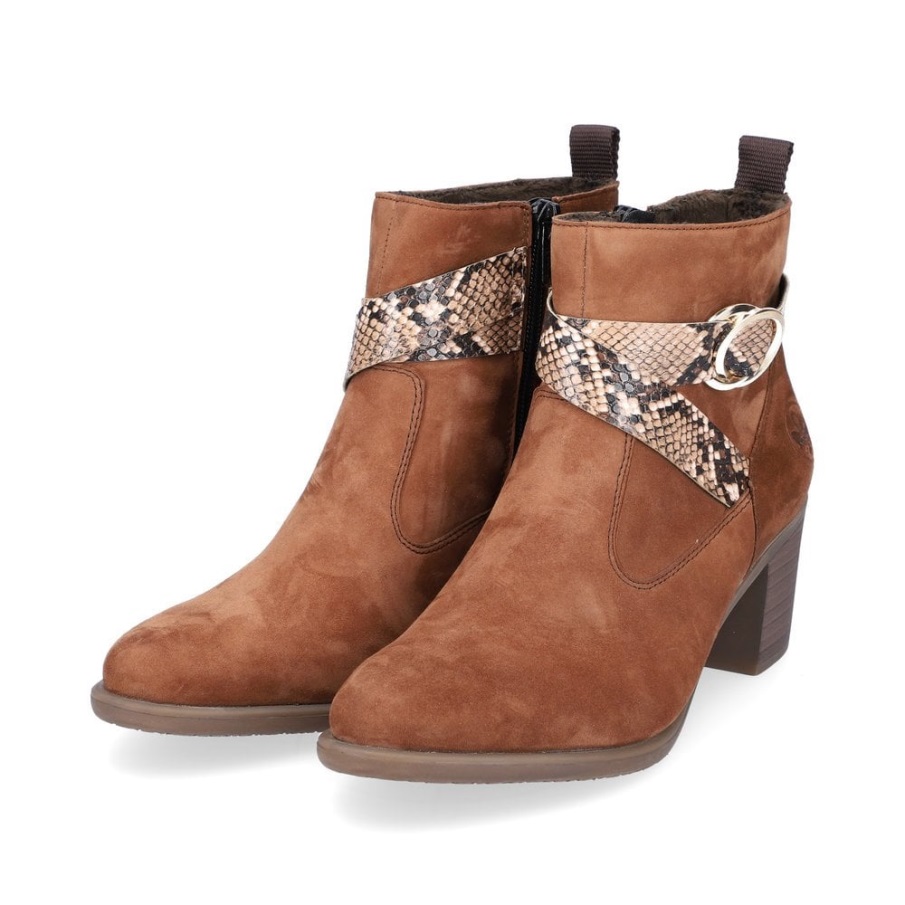 Bruine Rieker Y2064 Dames Enkellaarzen