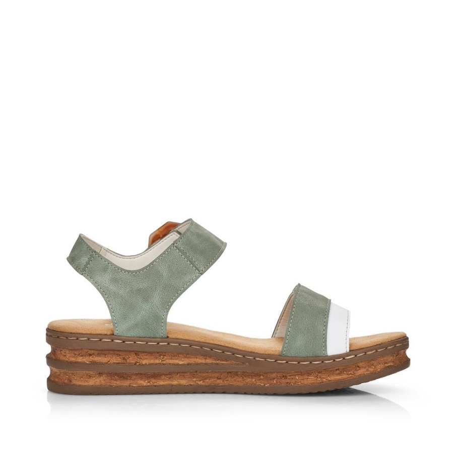 Groene Rieker 62963 Damessandalen