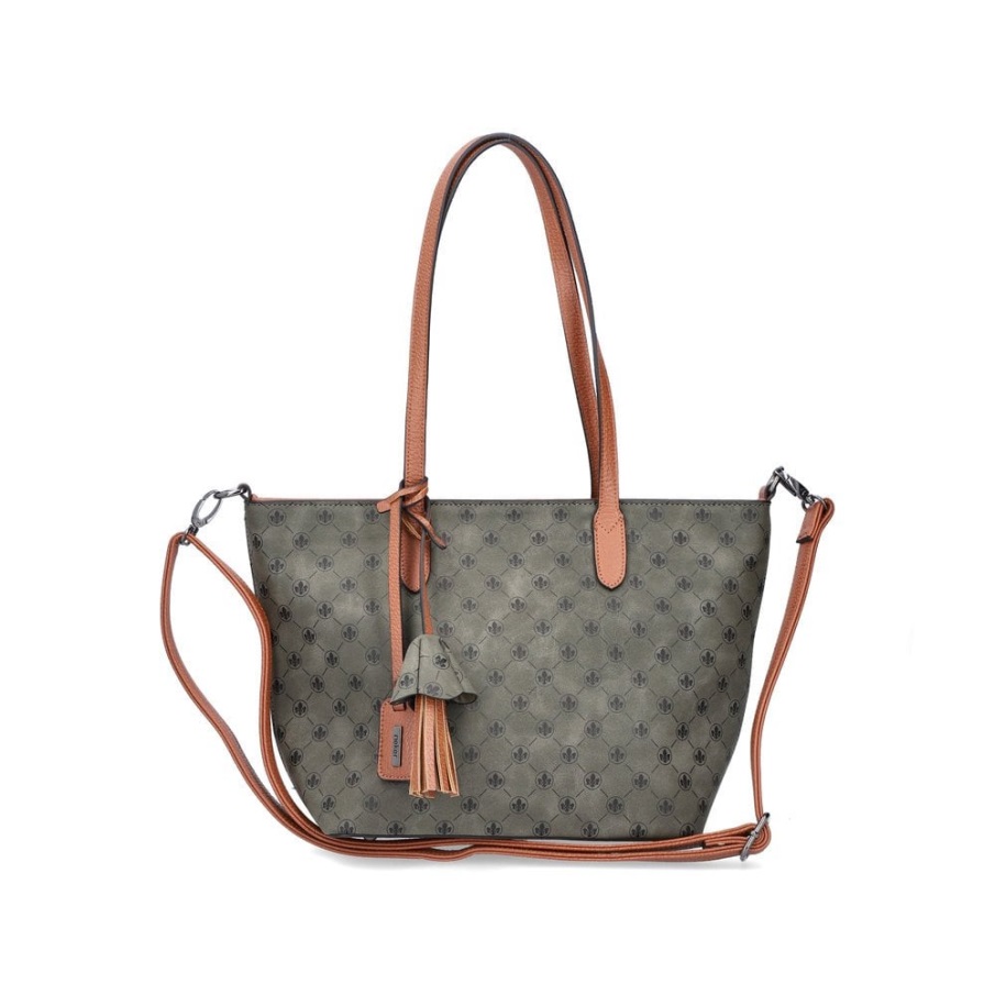 Groene Rieker H1305-54 Groene Ritstas Voor Dames