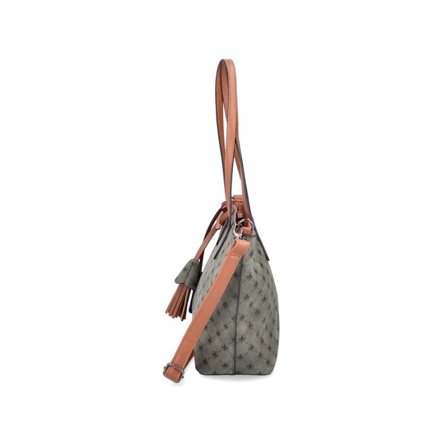 Groene Rieker H1305-54 Groene Ritstas Voor Dames