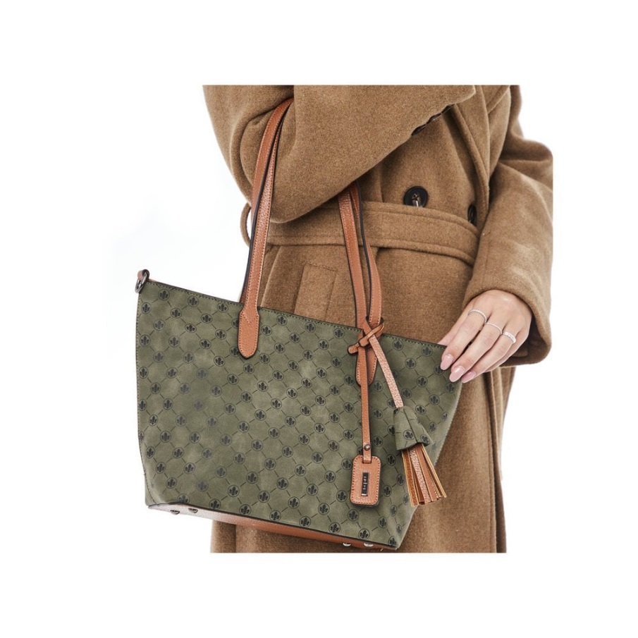 Groene Rieker H1305-54 Groene Ritstas Voor Dames