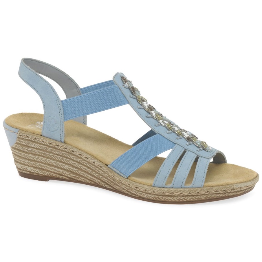 Azur Rieker Almada Womens Wedge Heel Sandals