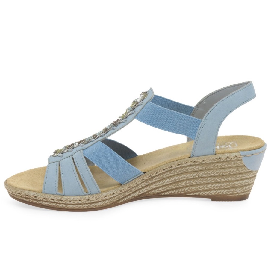 Azur Rieker Almada Womens Wedge Heel Sandals