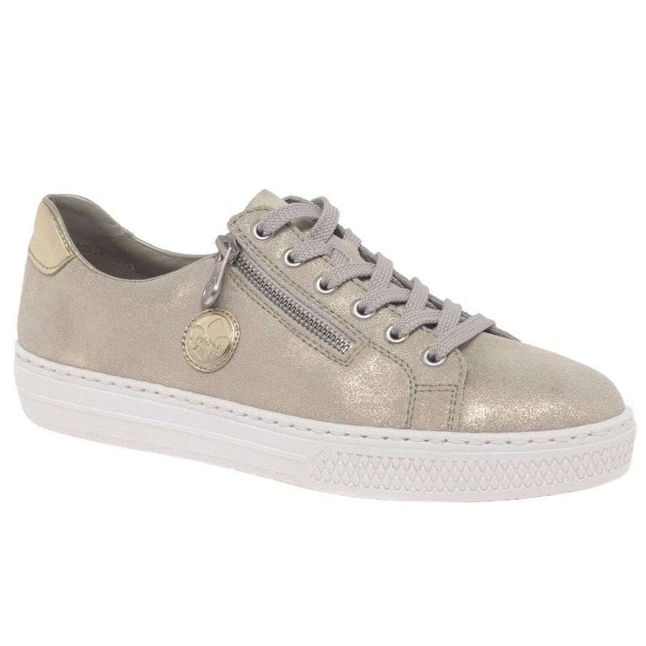 Gouden Rieker Delight Casual Veterschoenen Voor Dames