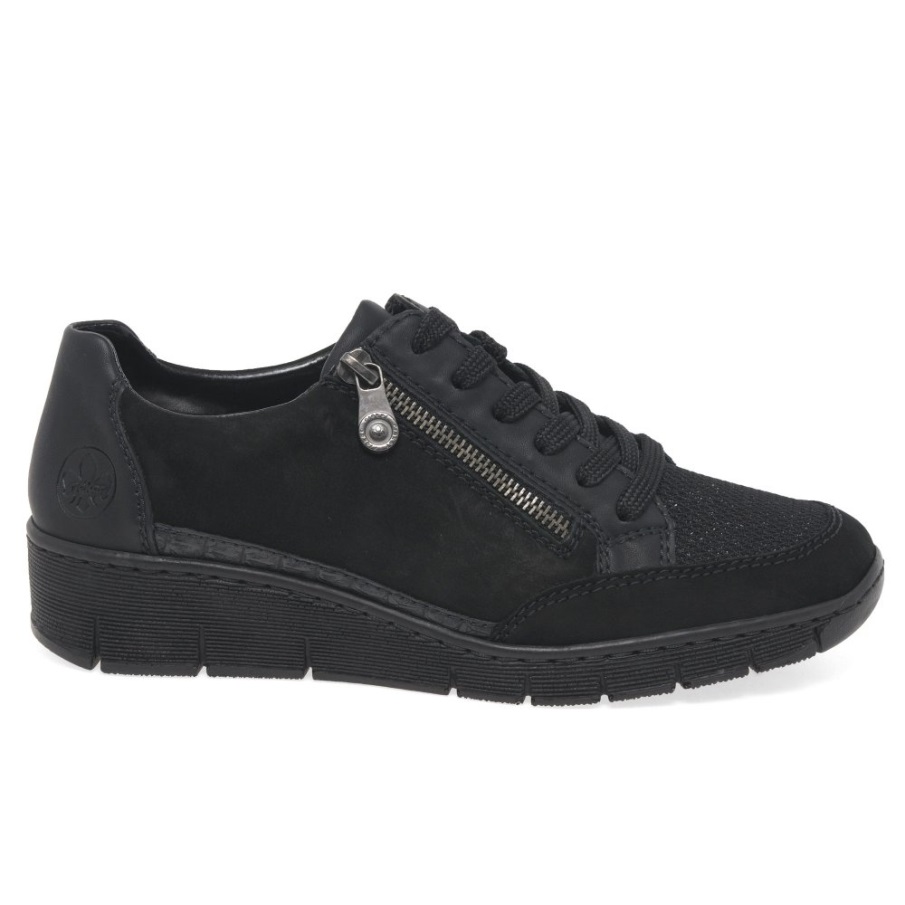Rieker Cora Casual Damessneakers Zwart