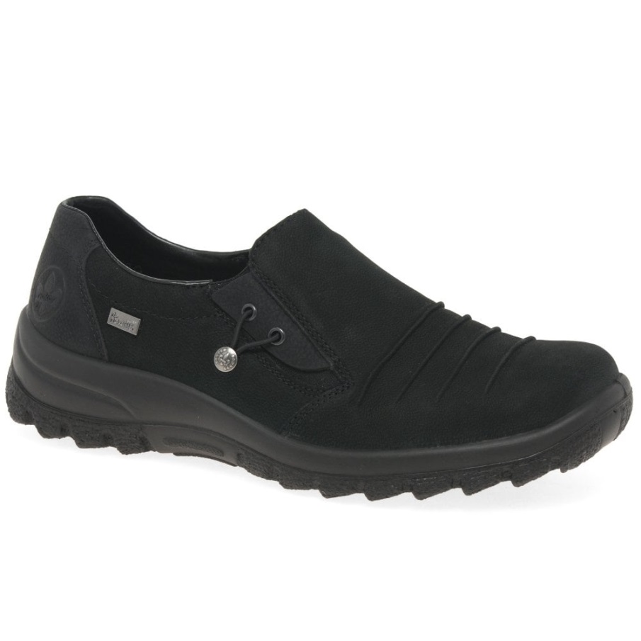 Rieker Elka Dames Casual Instapschoenen Zwart