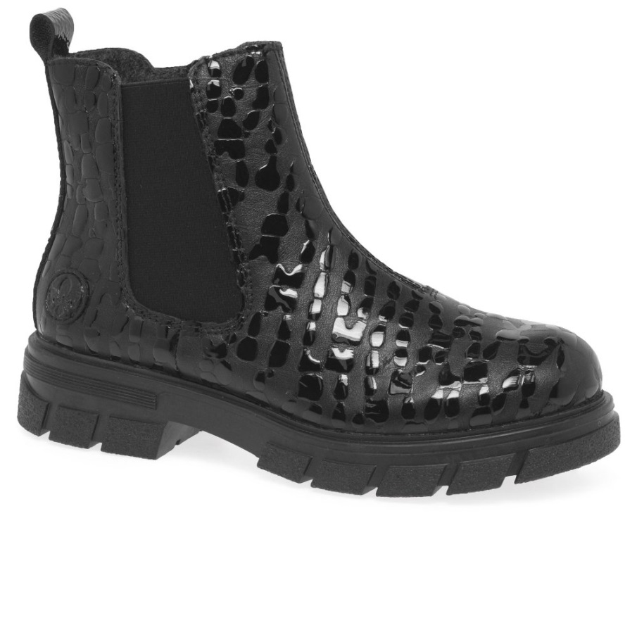 Rieker Leith Dames Chelsea Boots Zwart