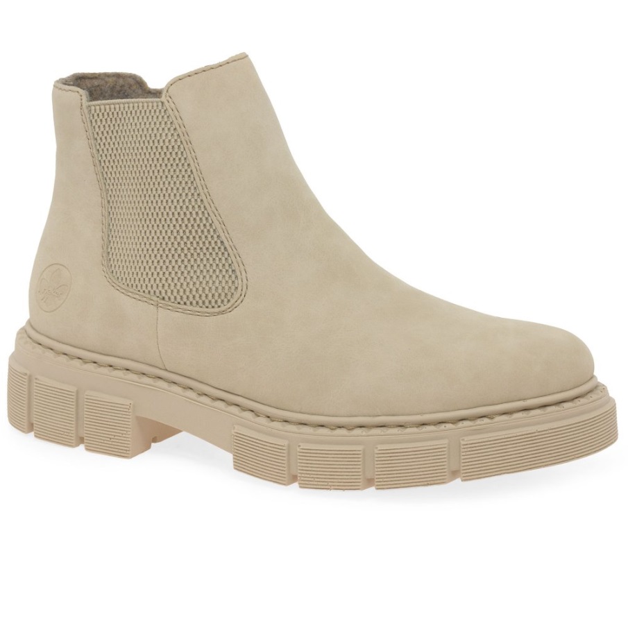 Rieker Nula Dames Chelsea Boots Creme