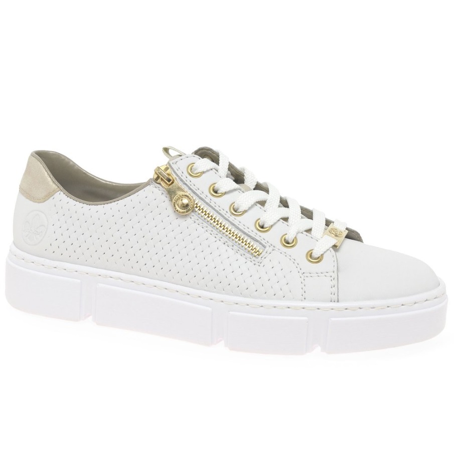Witte Rieker Hart Damessneakers