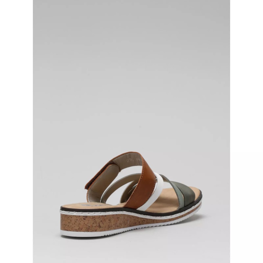 Groene Rieker Sandaal Met Bandjes