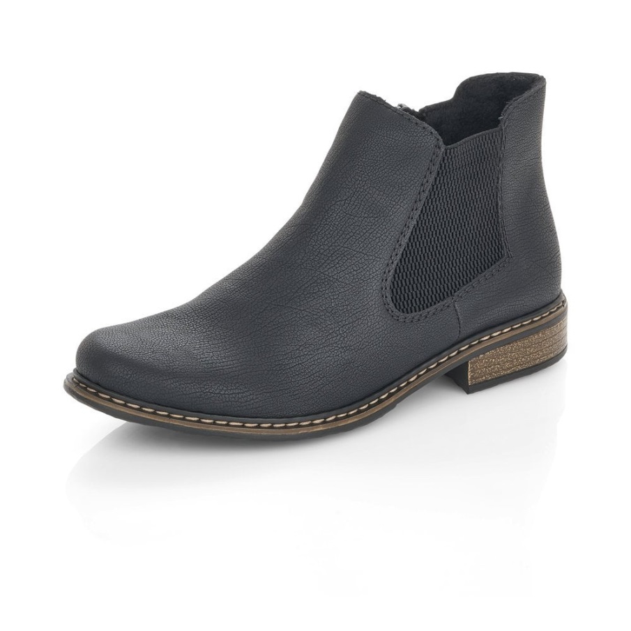 Rieker Z4994 Women Black Ankle Boots