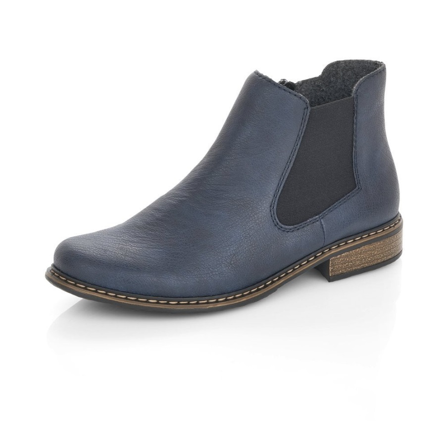 Rieker Z4994 Marineblauwe Dames Enkellaarzen