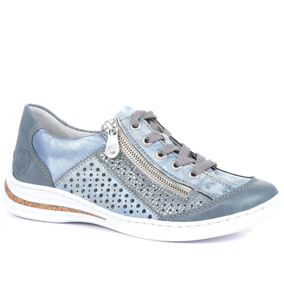 Rieker Casual Veterschoenen Blauw Multi