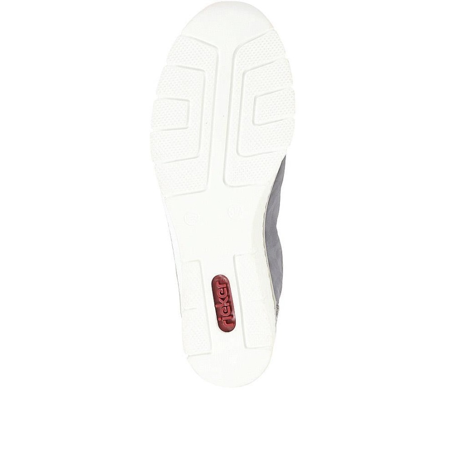 Rieker Sneakers Met Sleehak En Veters Van Denim