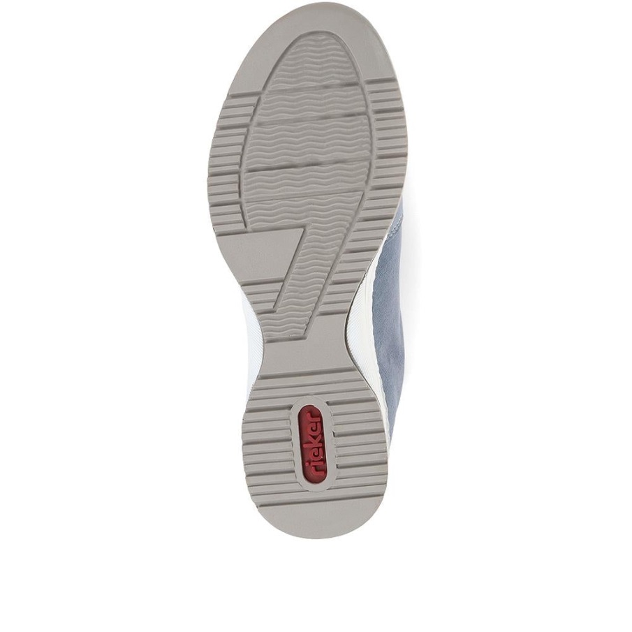 Rieker Leren Wedge Sneakers Blauw