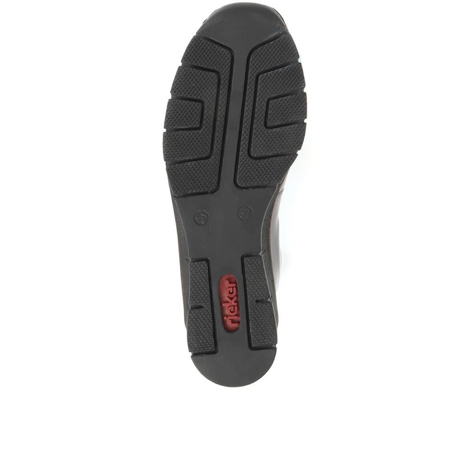 Rieker Slip-on Wedge Schoenen Bordeaux Patent