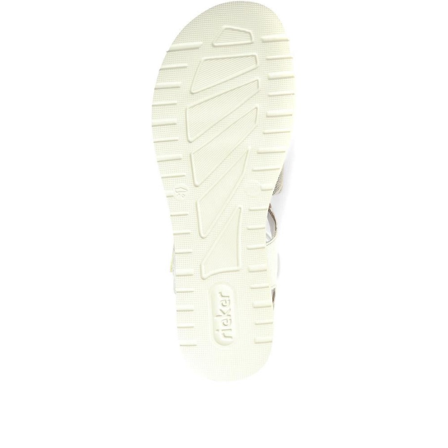 Rieker Platte Sandalen Met Bandjes Wit Multi